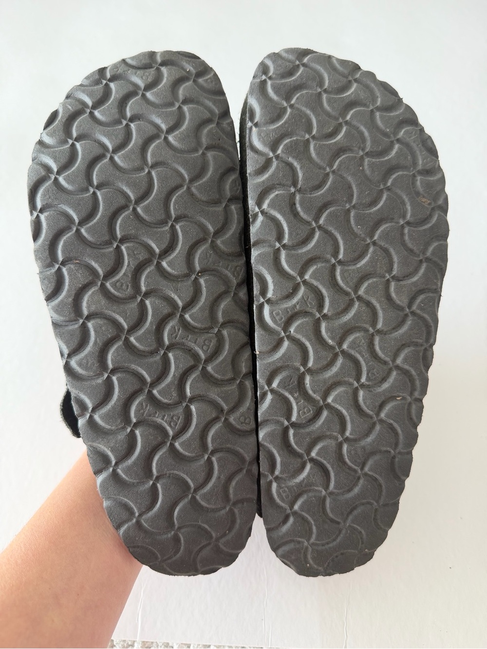 Birkenstock Olive Gray Suede Boston Clogs - Picture 8 of 10